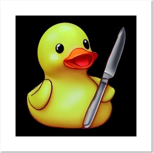 Rubber Ducky with Kitchen Knife Posters and Art